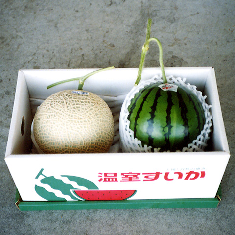メロンとすいかの詰め合わせイメージ(箱は異なります)